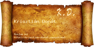 Krisztián Donát névjegykártya